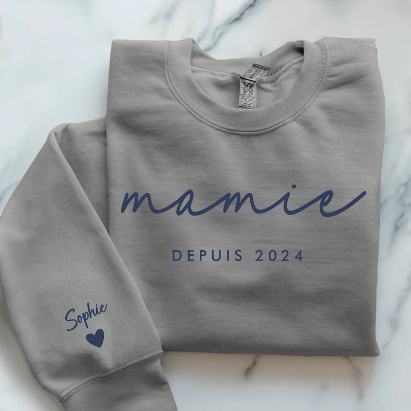 grauer Pullover personalisierbar - gefertigt von Love & Faith