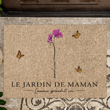 L'amour grandit ici - Paillasson avec fleurs et prénoms pour maman