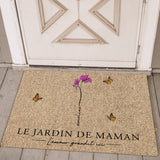 L'amour grandit ici - Paillasson avec fleurs et prénoms pour maman