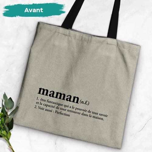 Sac de transport personnalisé pour Mamie et Maman, polyester résistant avec impression individualisée