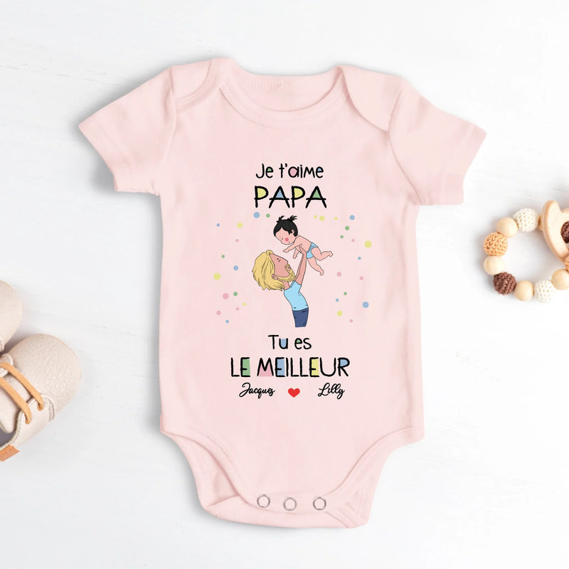 Meilleur papa - Body bébé personnalisé pour la fête des pères