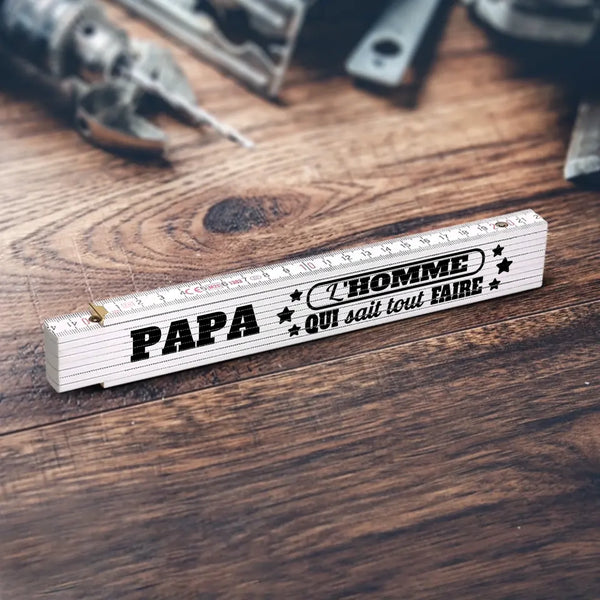 L'homme - Mètre pliant personnalisé pour papa et grand-père