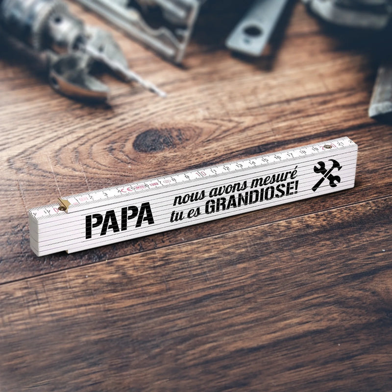 Grandiose - Mètre pliant personnalisé pour papa et grand-père