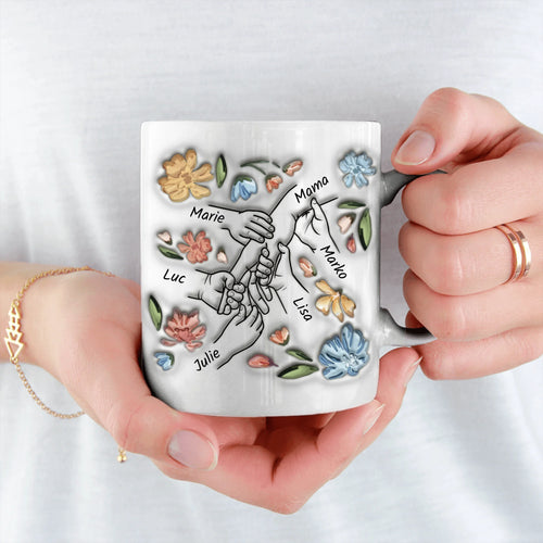 Tasse personnalisée maman design 3D Harmonie, impression sublimation avec prénom