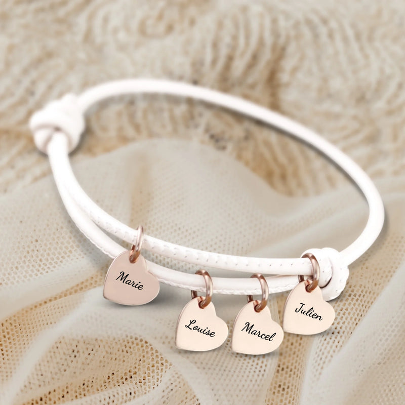 Mes proches - Bracelet en cuir personnalisé pour maman et grand-mère