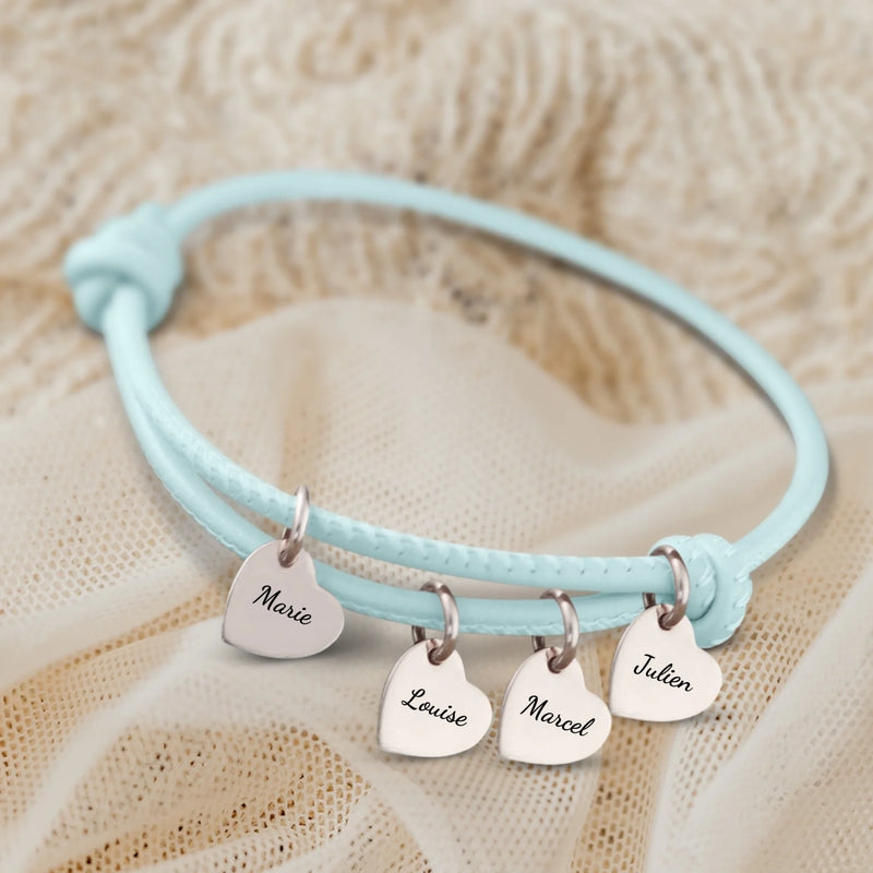 Mes proches - Bracelet en cuir personnalisé pour maman et grand-mère