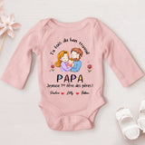 rosafarbener Langarm-Babybody personalisierbar - gefertigt von Love & Faith