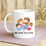Cadeau personnalisé - mug blanc avec message et prénoms imprimés – idée cadeau unique de Love & Faith