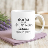 Cadeau personnalisé - mug blanc avec message et prénoms imprimés – idée cadeau unique de Love & Faith