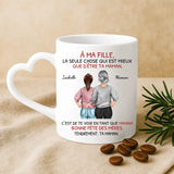 Cadeau personnalisé - mug blanc avec anse en forme de cœur et prénom imprimé – idée cadeau romantique de Love & Faith