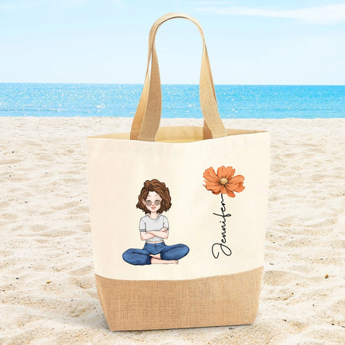 Sac personnalisé Summervibes avec fleur, impression DTF, poignées robustes, design customisable – Motiv 2