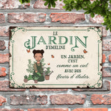 Jeune jardinière - Extérieur - Pancarte de porte