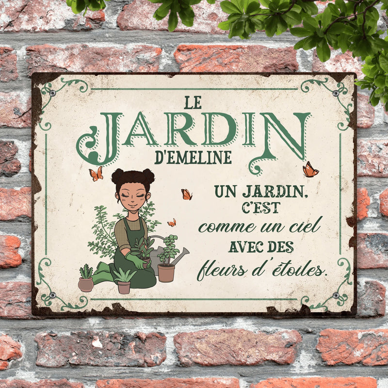 Jeune jardinière - Extérieur - Pancarte de porte