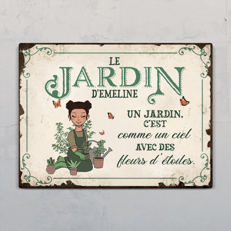 Jeune jardinière - Extérieur - Pancarte de porte