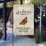 Joie dans le jardin - Drapeau de jardin personnalisé