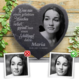 Pour toujours - Cœur en ardoise personnalisé en souvenir des êtres chers disparus