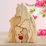 Famille Ours - De jolis ours en bois personnalisés à afficher pour la famille