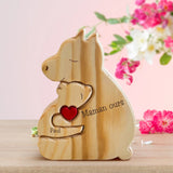 Famille Ours - De jolis ours en bois personnalisés à afficher pour la famille