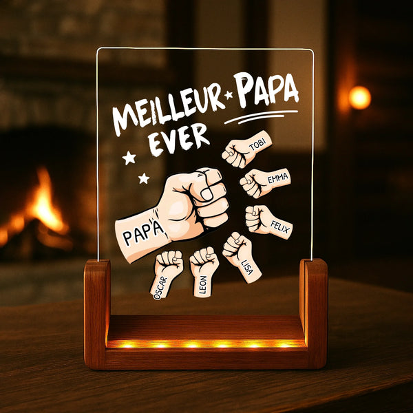 1Personlisiertes Geschenk - LED Aufsteller Portrait mit Holzsockel mit eigenen Namen personalisieren