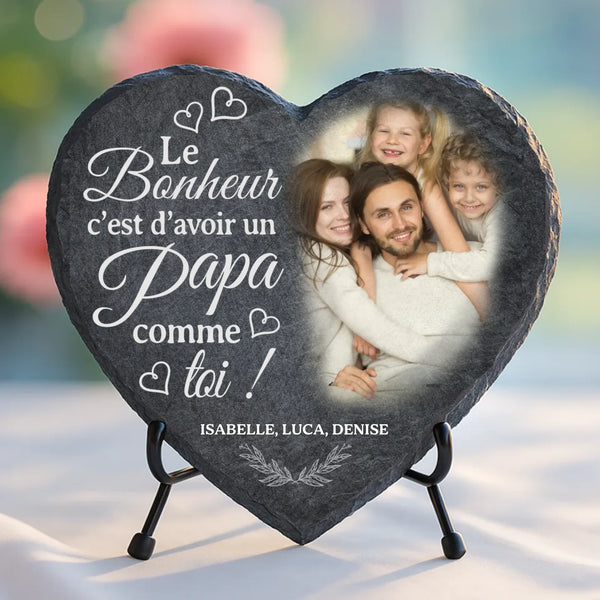 Cadeau personnalisé : cœur en ardoise avec impression résistante aux UV et aux intempéries – souvenir émouvant signé Love & Faith Cœur en ardoise avec gravure personnalisée – idée cadeau personnalisé durable et résistante aux intempéries de Love & Faith