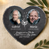 Schieferherz mit personalisiertem Aufdruck - UV-beständig und wetterfest - als Geschenk zur Erinnerung von Love & Faith