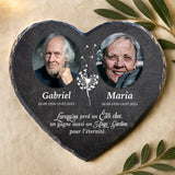 Schieferherz mit personalisiertem Aufdruck - UV-beständig und wetterfest - als Geschenk zur Erinnerung von Love & Faith