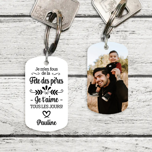 Porte-Clés Photo Personnalisé En Cuir Premium - Avec Photo & Message Vocal QR - Cadeau Parfait Pour Couple, Papa, Homme Ou Anniversaire