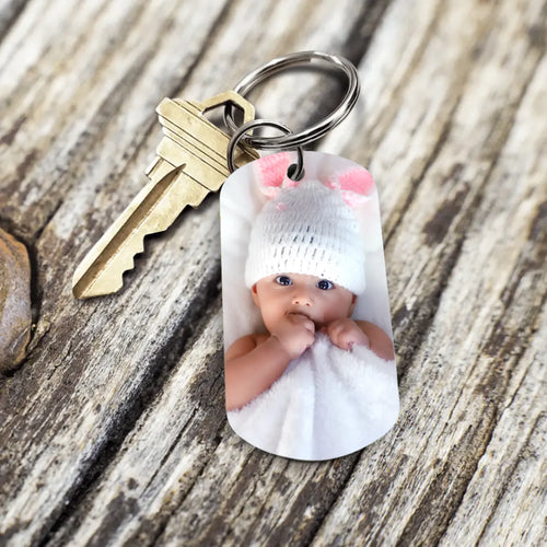Porte-clés métal personnalisé Ma Maman avec impression recto verso, acier inoxydable brossé – Motif 2