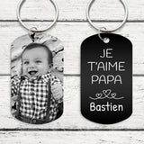 Papa - Parents-Porte-clés (gravé - noir/blanc)