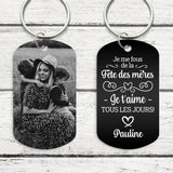 Fête des mères - Parents-Porte-clés (gravé - noir/blanc)