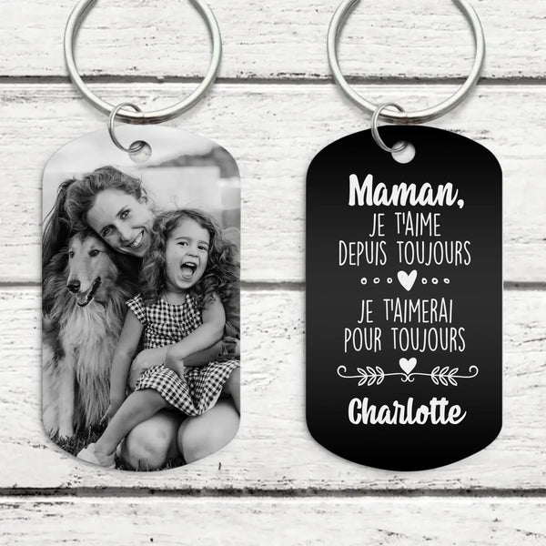 Toujours - Parents-Porte-clés (gravé - noir/blanc)