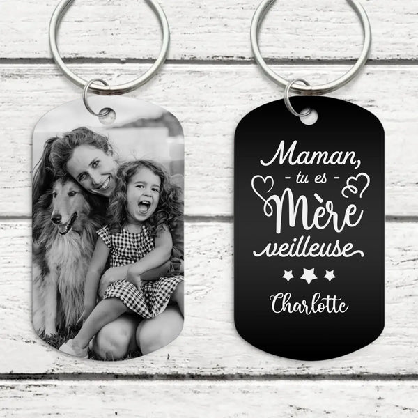 Merveilleuse - Parents-Porte-clés (gravé - noir/blanc)