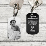 Conduis prudemment - Couple-Porte-clés (gravé - noir/blanc)