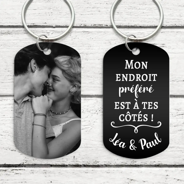 Mon endroit préféré - Couple-Porte-clés (Gravure - Noir/Blanc)