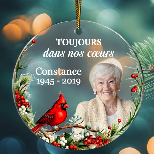 Ornement acrylique personnalisé avec prénoms gravés, décoration de Noël familiale