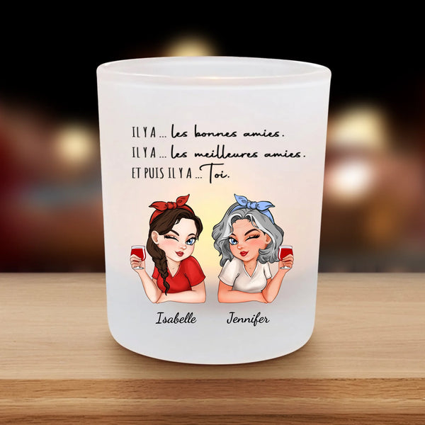 Meilleures amies - Bougie chauffe-plat personnalisée de qualité supérieure pour cadeau de Noël entre amies