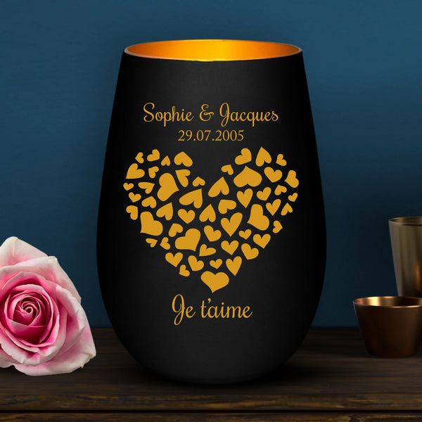 Cœur de Saint-Valentin - Couple-Photophore