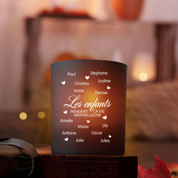 Les petits-enfants - Famille-Verre à bougie