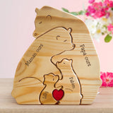 Famille Ours - De jolis ours en bois personnalisés à afficher pour la famille