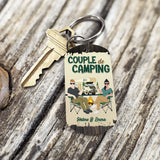 Couple de camping – Porte-clé personnalisé pour couples avec clipart