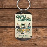 Couple de camping – Porte-clés personnalisé pour couples avec clipart