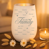 Cadeau personnalisé : photophore blanc et argent avec gravure de prénoms - fabriqué par Love & Faith