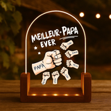 Personlisiertes Geschenk - LED Aufsteller Portrait mit Holzsockel mit eigenen Namen personalisieren