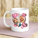 Cadeau personnalisé - mug blanc avec message et prénoms imprimés – idée cadeau unique de Love & Faith