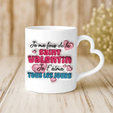 Cadeau personnalisé - mug blanc avec anse en forme de cœur et prénom imprimé – idée cadeau romantique de Love & Faith