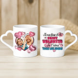 Cadeau personnalisé - mug blanc avec anse en forme de cœur et prénom imprimé – idée cadeau romantique de Love & Faith
