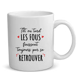 Avec toi - Tasse personnalisée pour couple avec phrases amusantes