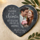 Cadeau personnalisé : cœur en ardoise avec impression résistante aux UV et aux intempéries – souvenir émouvant signé Love & Faith Cœur en ardoise avec gravure personnalisée – idée cadeau personnalisé durable et résistante aux intempéries de Love & Faith