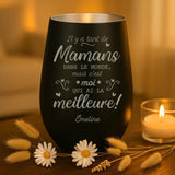 Cadeau personnalisé _ photophore noir et argent avec gravure de prénoms - fabriqué par Love & Faith