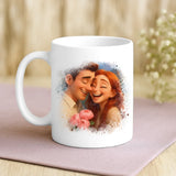 Cadeau personnalisé - mug blanc avec message et prénoms imprimés – idée cadeau unique de Love & Faith